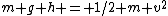 m g h = 1/2 m v^2