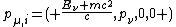 p_{\mu,i}=\left ( \frac{E_{\nu}+mc^{2}}{c},p_{\nu},0,0 \right )