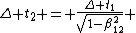 \Delta t_2 = \frac{\Delta t_1}{\sqrt{1-\beta_{12}^2}} 