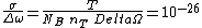 \frac{\sigma}{\Delta\omega}=\frac{T}{N_B\,n_T\,Delta\Omega}=10^{-26}