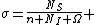 \sigma=\frac{N_S}{n N_I \Omega} 