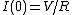 I(0)=V/R