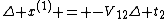 \Delta x^{(1)} = -V_{12}\Delta t_2