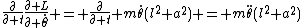 \frac{\partial}{\partial t}\frac{\partial L}{\partial \dot{\theta}} = \frac{\partial}{\partial t} m\dot{\theta}(l^2+a^2) = m\ddot{\theta}(l^2+a^2)