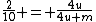 \frac{2}{10} = \frac{4u}{4u+m}