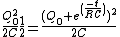 \frac{Q_0^2}{2C}\frac{1}{2}=\frac{(Q_0 e^{(\frac{-t}{RC})})^2}{2C}