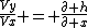 \frac{Vy}{Vx} = \frac{\partial h}{\partial x}