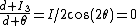 \frac{d I_3}{d \theta}=I/2\cos(2\theta)=0