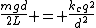 \frac{mgd}{2L} = \frac{k_{c}q^2}{d^2}