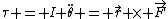 \tau = I \ddot{\theta} = \vec{r} \times \vec{F}