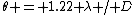 \theta = 1.22 \lambda / D