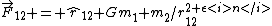 \vec{F}_{12} = \hat{r}_{12} Gm_1 m_2/r_{12}^{2+\epsilo<i>n</i>