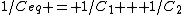 1/C_{eq} = 1/C_1 + 1/C_2