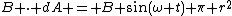 B \cdot dA = B \sin(\omega t) \pi r^2