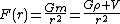 F(r)=\frac{Gm}{r^2}=\frac{G\rho V}{r^2}