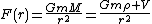 F(r)=\frac{GmM}{r^2}=\frac{Gm\rho V}{r^2}