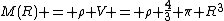 M(R) = \rho V = \rho \frac{4}{3} \pi R^3