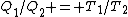 Q_1/Q_2 = T_1/T_2