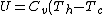 U=C_v(T_h-T_c)
