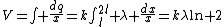 V=\int \frac{dq}{x}=k\int_l^{2l} \lambda \frac{dx}{x}=k\lambda\ln 2