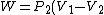W=P_2(V_1-V_2)=R(T_c-T_h)