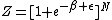Z=[1+e^{-\beta \epsilon}]^N