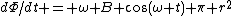 d\Phi/dt = \omega B \cos(\omega t) \pi r^2