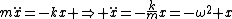 m\ddot{x}=-kx \Rightarrow \ddot{x}=-\frac{k}{m}x=-\omega^2 x