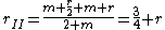 r_{II}=\frac{m \frac{r}{2}+m r}{2 m}=\frac{3}{4} r