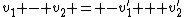 v_1 - v_2 = -v'_1 + v'_2