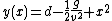 y(x)=d-\frac{1}{2}\frac{g}{v^{2}} x^{2}